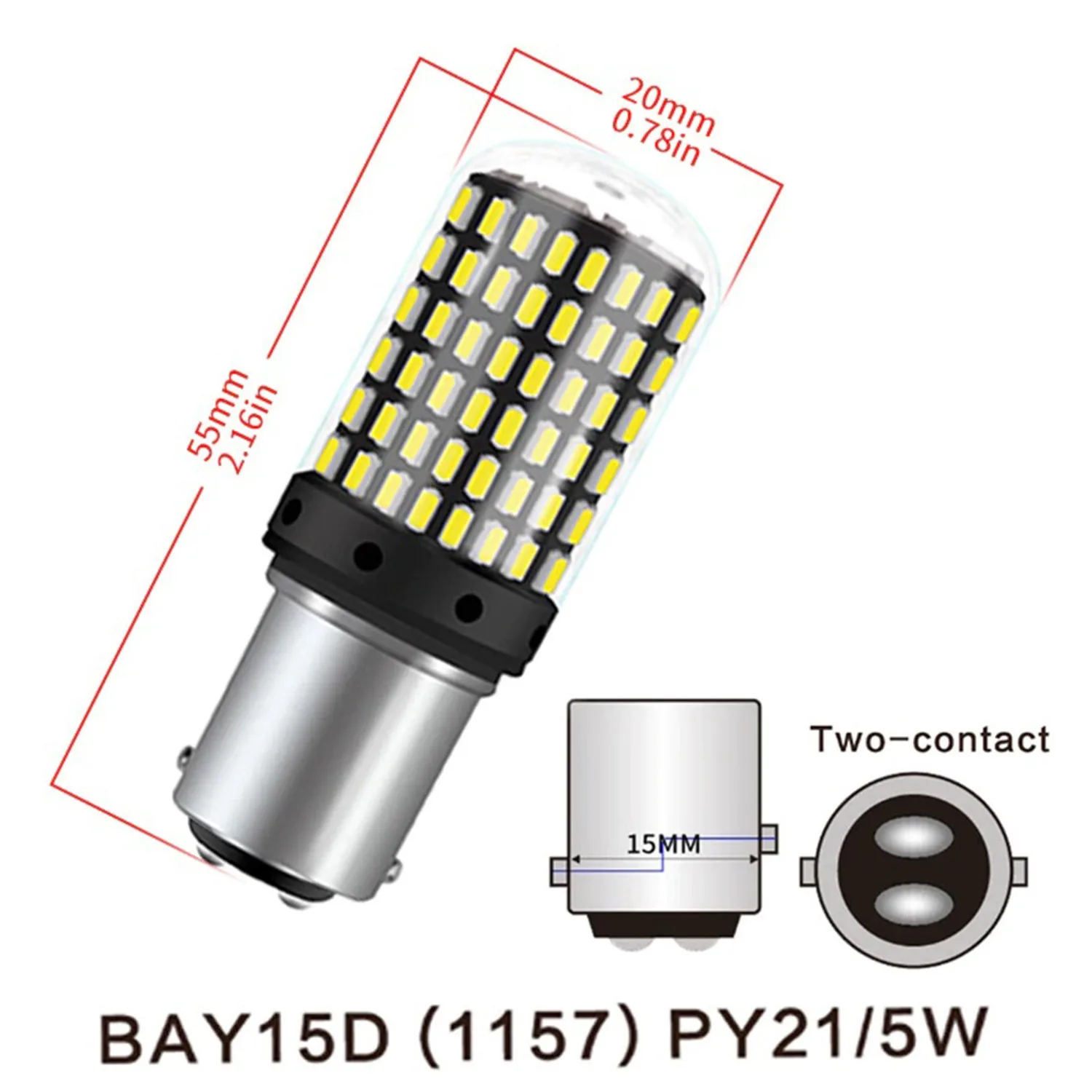 extra high led light support for car T20 7440 w21w 3014 4014 144 SMD 7443 1156 BA15S 1157 BAY15D for led turn signal lights bulb