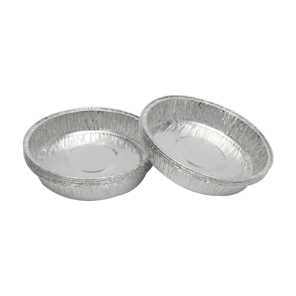 120ml Wholesale Disposable Takeaway Tin Foil Tray Shallow Plate Round Aluminium Foil Pan Round Container