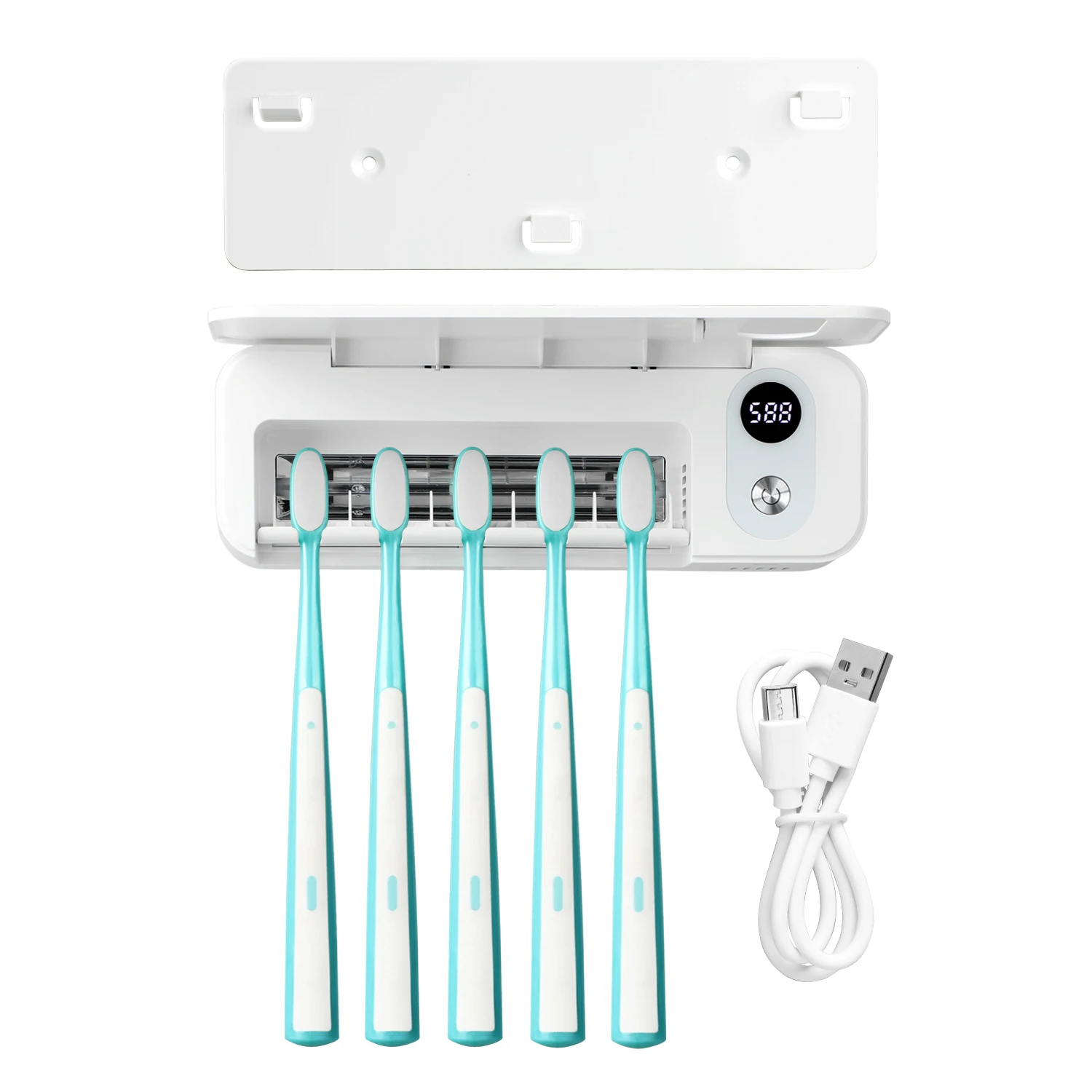 2024 Newly designed 2000 mA cordless rechargeable portable toothbrush sterilizer Mini toothbrush sterilizer with night light