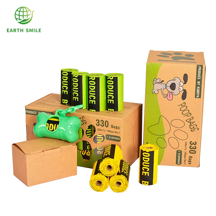 
AS-4736/ASTM D6400/EN13432 Eco Friendly Corn Starch Dog Poop Bags Biodegradable Plastic Bag Dog 