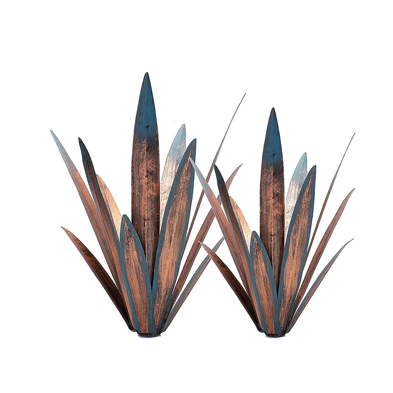 New Arrival Agave Metal Recycling Plant Stake Garden Ornaments Outdoor Decor Figurines Metal Plant
