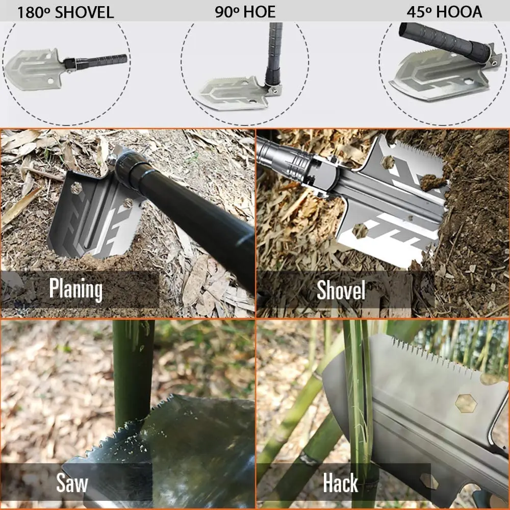 
Ultimate Survival Tool Folding Shovel Military Tactical Shovel Portable Camping Shovel for Outdoor Survival Hiking Hunting 