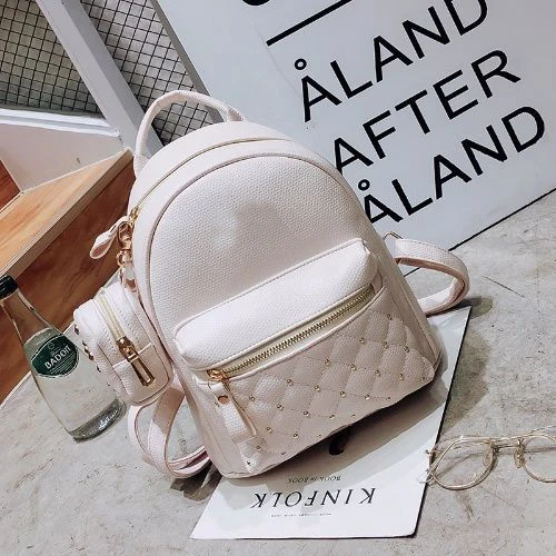 Hot Sale Fashion Blue Mini Backpack for Women Teen Girls Small Backpacks Polyester Canvas Rucksack Daypack For Travel