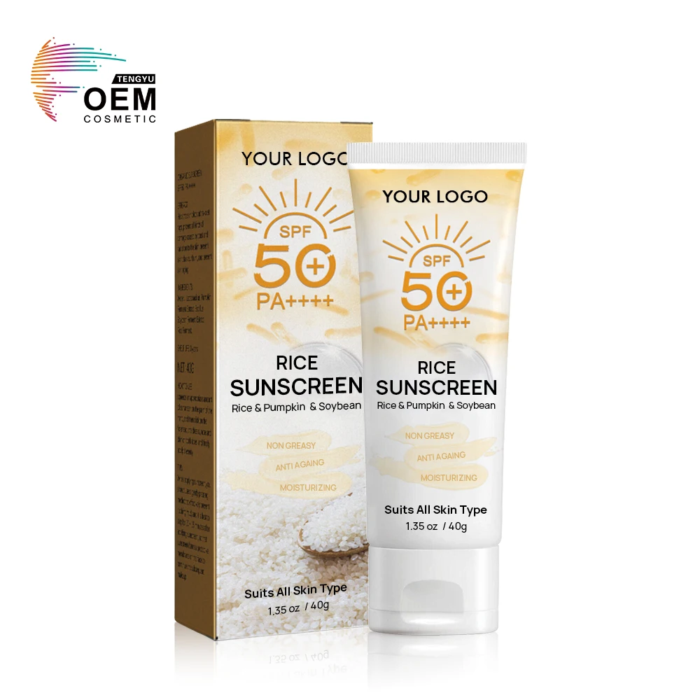 Private Label Nourishing Tinted Moisturizer Broad-Spectrum Sunblock Sun Cream Pa++++Rice Sunscreen Spf 50 For Face Body