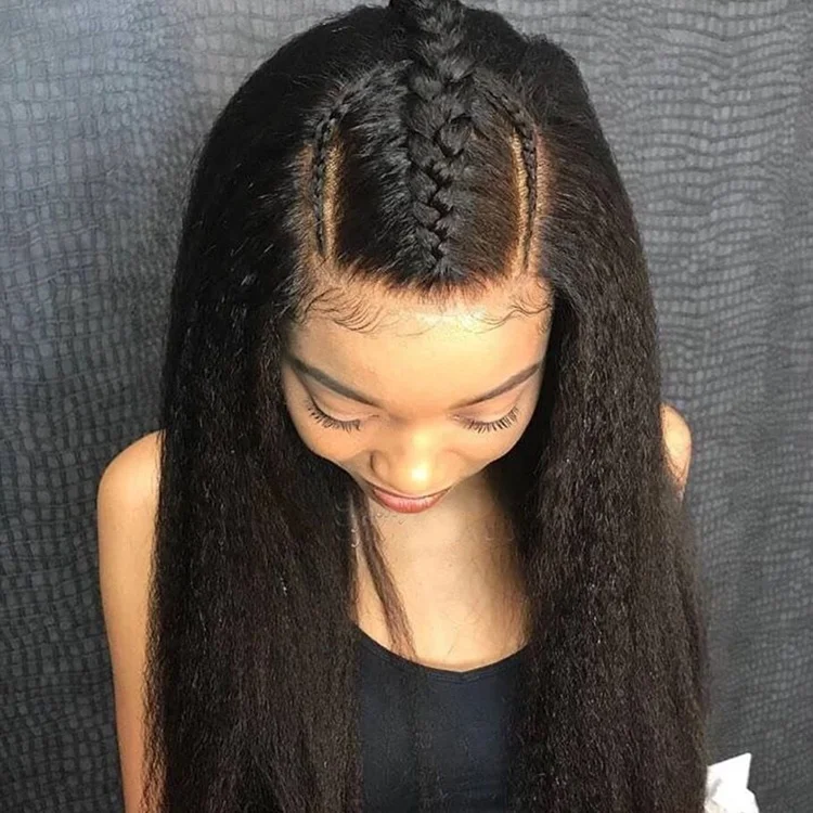 Роскошные вьющиеся волосы yaki, прямые парики на сетке, 100 натуральные человеческие волосы, парик, курчавые прямые, полностью кружевные передние парики, поставщик для черных женщин
