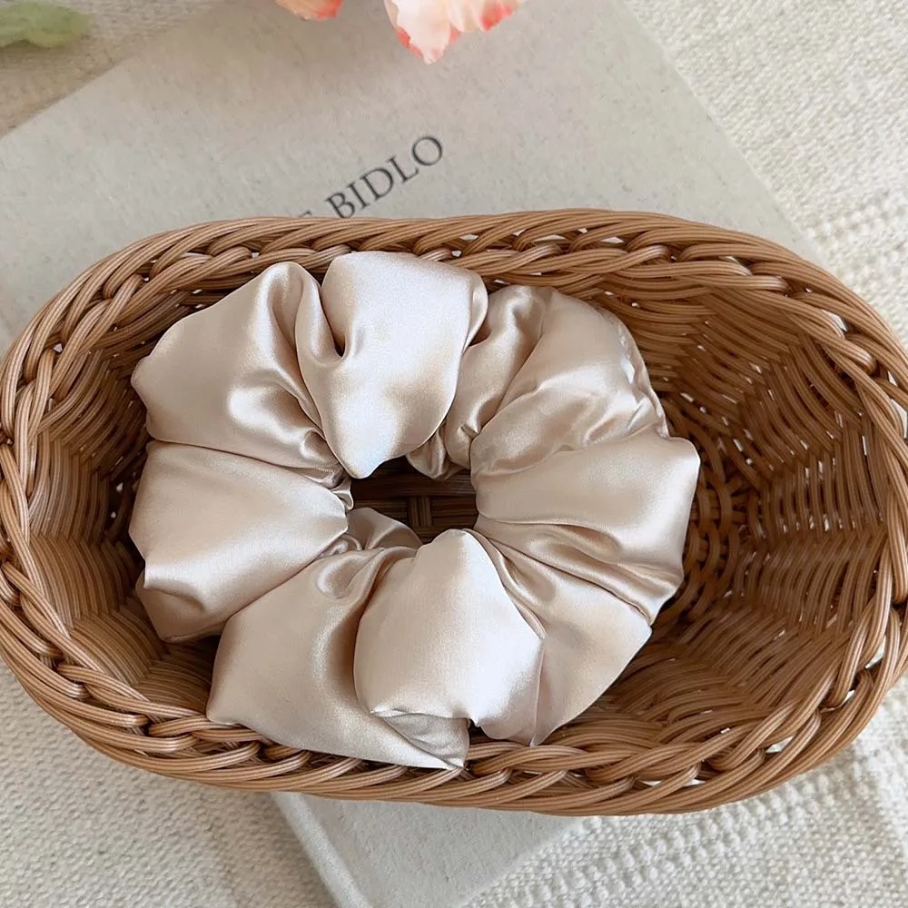 Fashion Women Accessories Girls Solid Color Elastic Hairband Soft Satin Hair Tie Hair Rope Ponytail Holder Pillow scrunchies