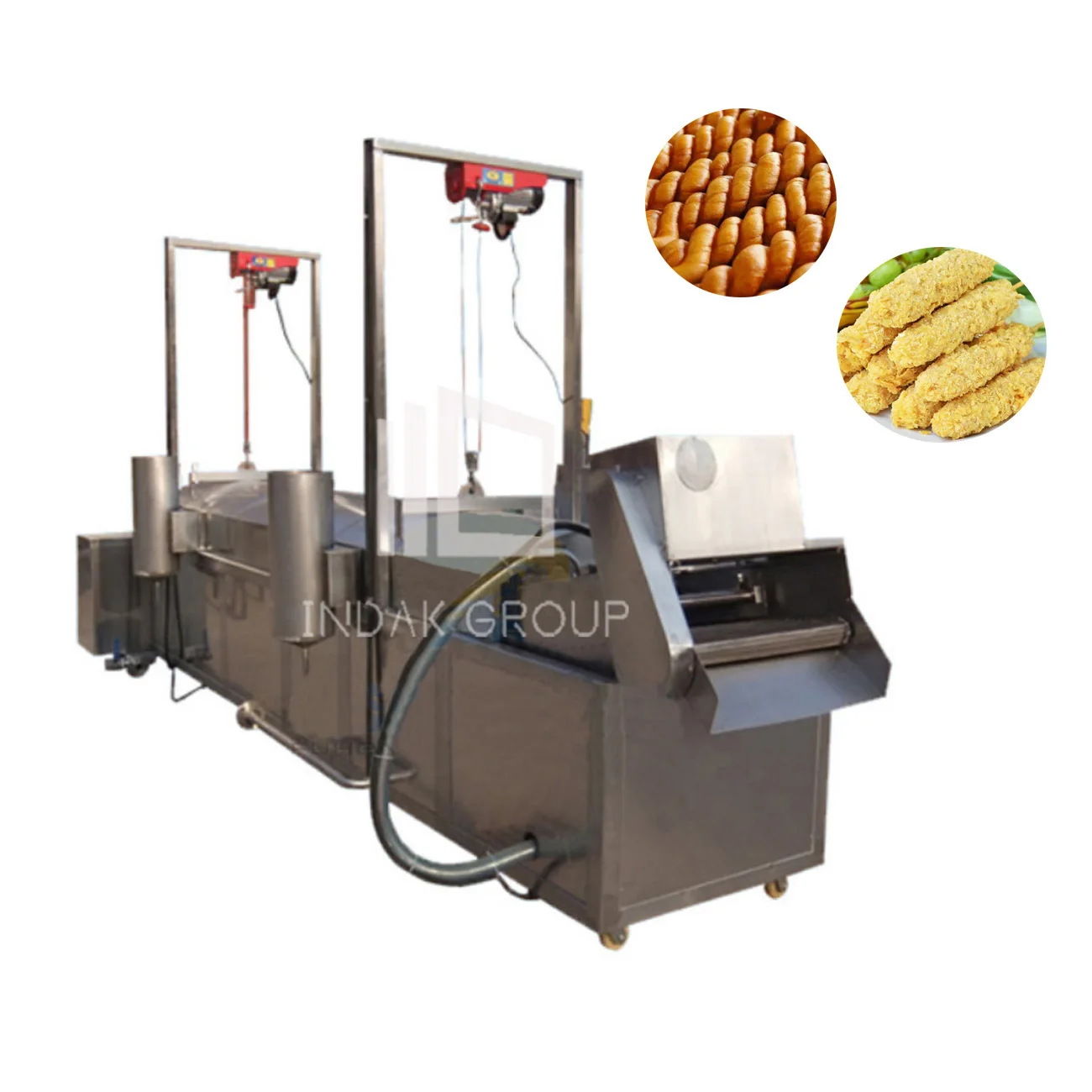 automatic mesh belt type chicken sticks frying machine