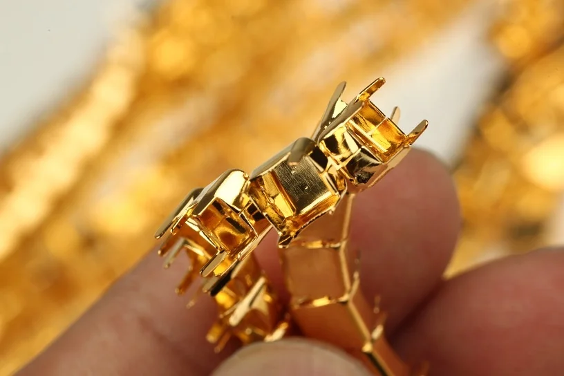 YL Golden Silver Plated Brass Cup Empty Rhinestone Cup Chain With Rond Base