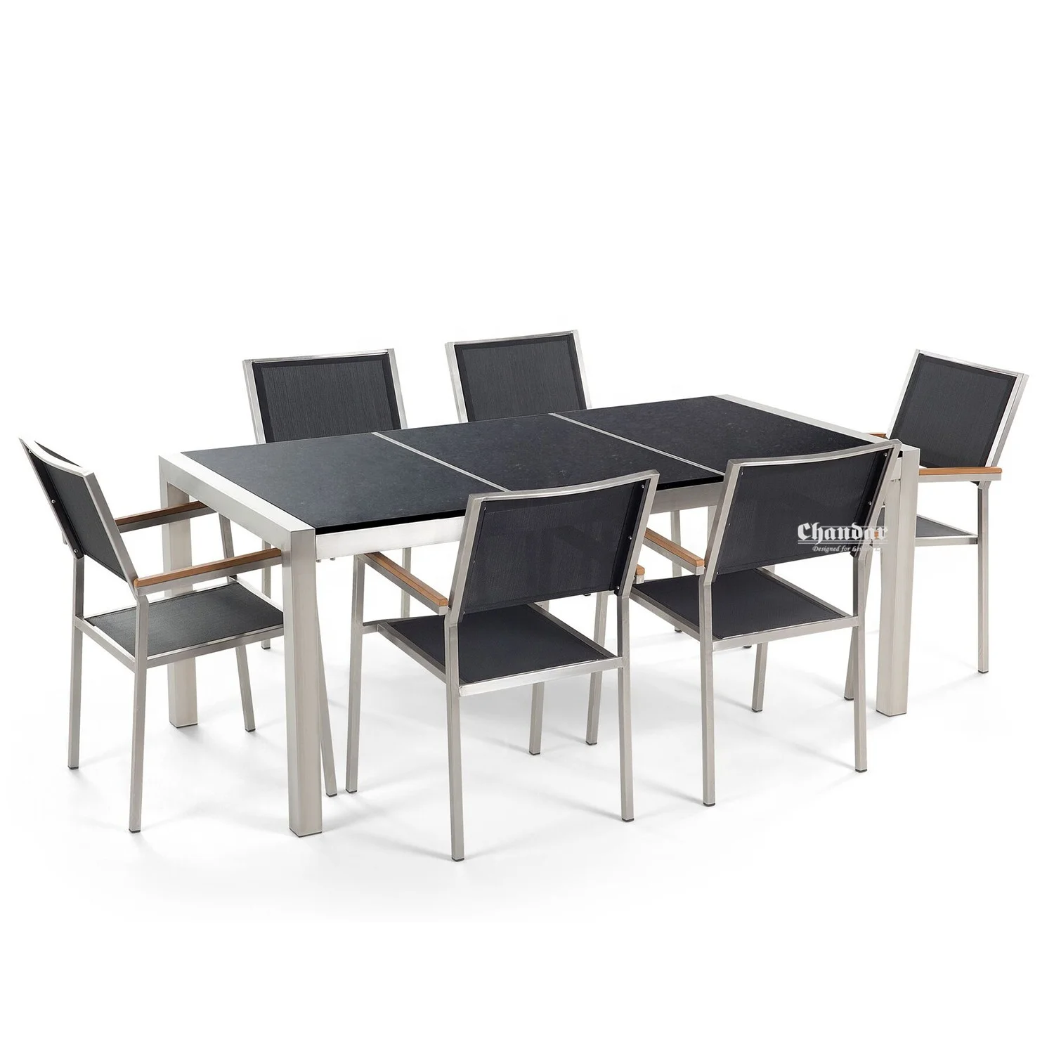 Высококачественный стол из нержавеющей стали для патио и стулья садовая мебель