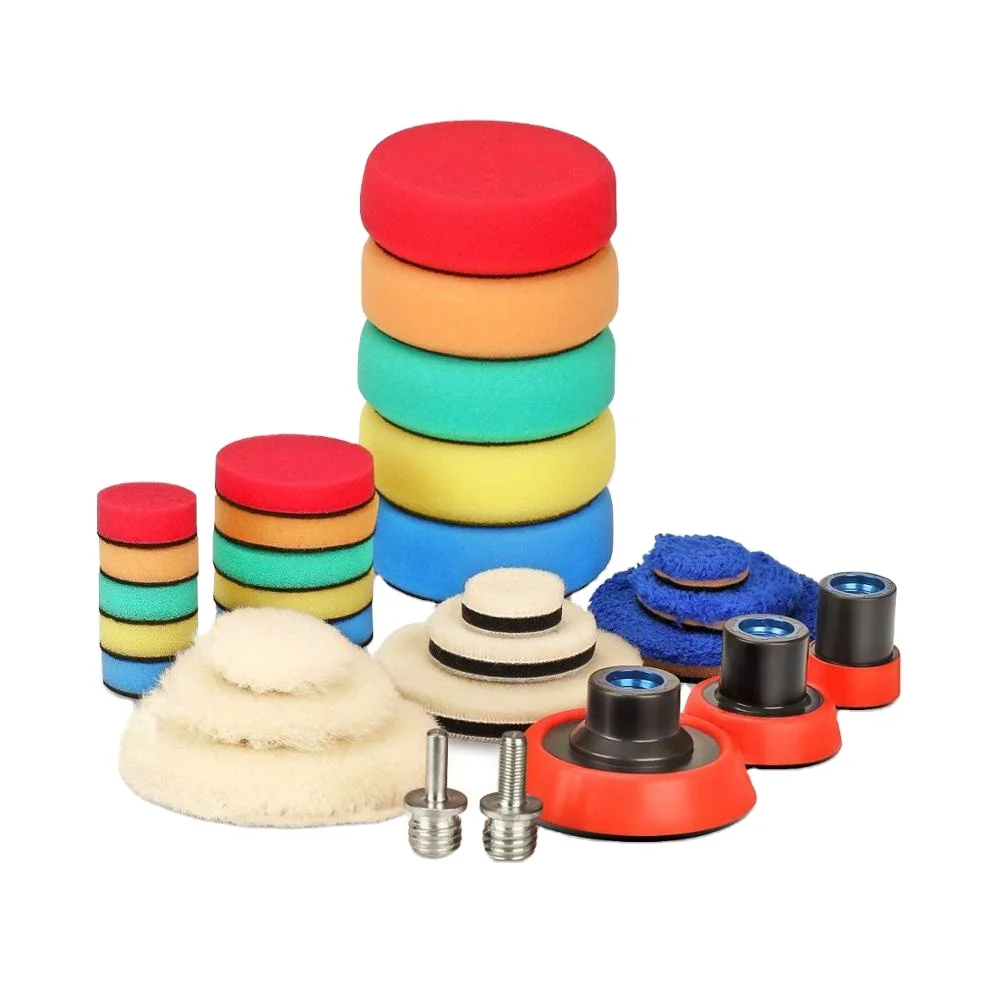 29pcs Detail Polishing Kit with  Backing Pad Wool and Foam Pad & Adapters