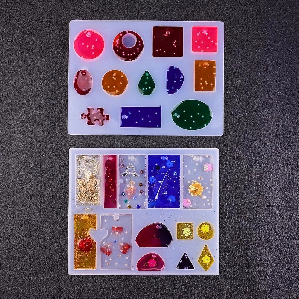 Silicone Casting Mold DIY Pendants Liquid Resin Molds For Clay UV Epoxy Resin Necklace Earrings Jewelry Making Handmade Tools