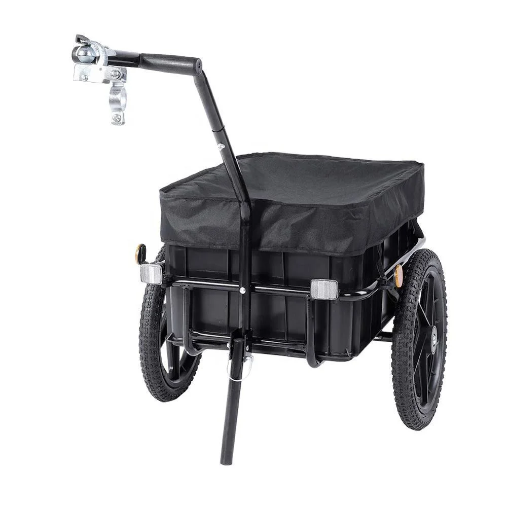 Bicycle Cargo Trailer, 70L Outdoor Foldable Cargo Trailer Bike Trolley Cart Storage Handle Luggage Carrier
