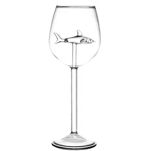 Shark Wine Glass Goblet With Box-Fun Novelty for Wine Lovers Party Christmas Halloween And Celebration
