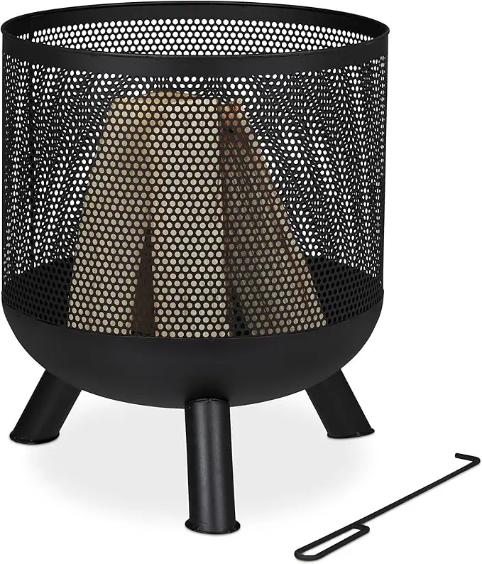 2024 Stylish And Simple Portable Charcoal Grill Stove Fireplace With Heat With Fire Poker