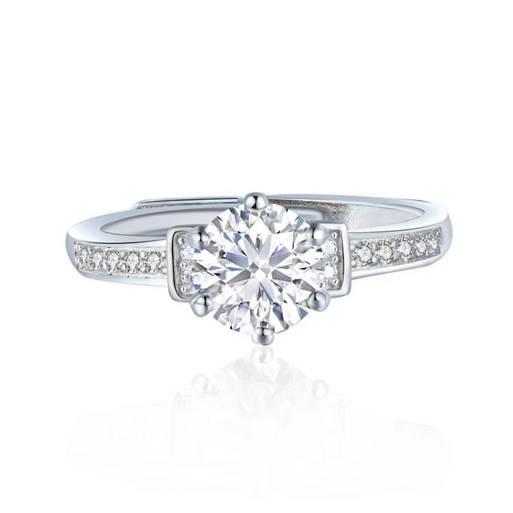 Прямая цена на заказ 925 стерлингового серебра 18 каратовое позолоченное кольцо с камнем блестящей круглой огранки дамское кольцо