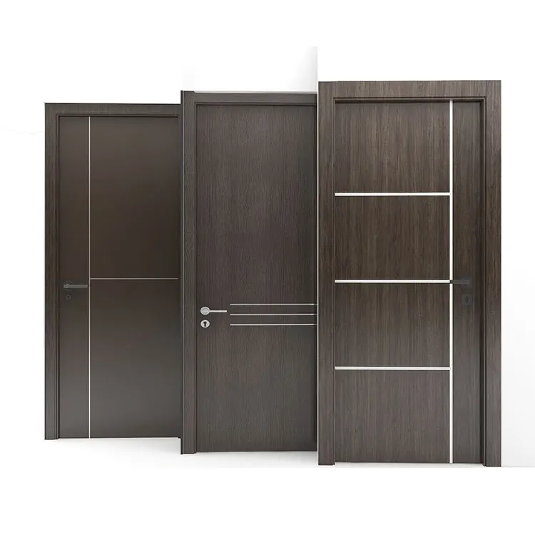 Unique Design Solid Wooden Door Interior Composite Front Door With Panels