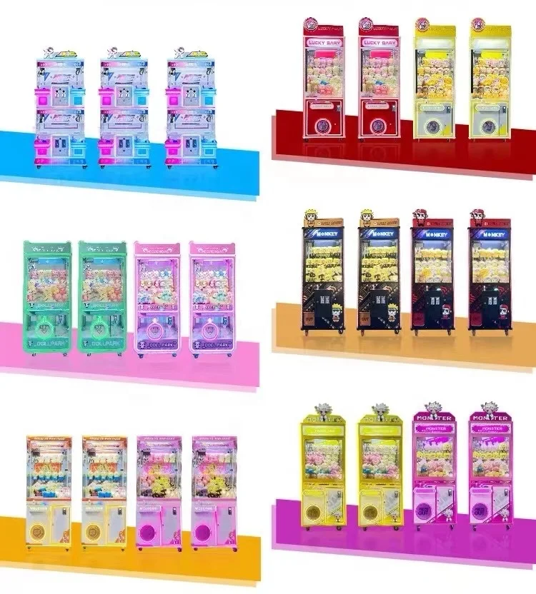 YD Coin Operated arcade Doll Machine Claw Crane grabber prize vending out Toy Gift game machine
