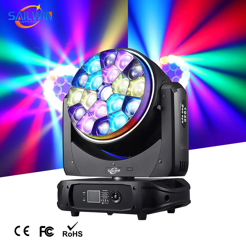 Sailwin SW-1940 CE 19x40 Вт RGBW зум омываемый светодиодный движущийся головной свет DMX512 сценическое освещение для событий Artnet Clingnet