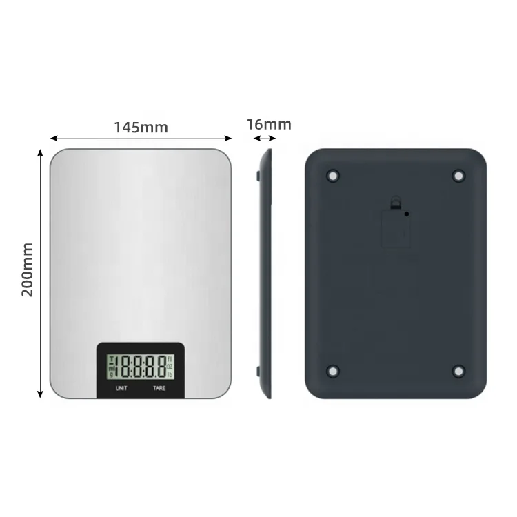 Весы кухонные тонкие из нержавеющей стали с ЖК-дисплеем, 2022, 5 кг