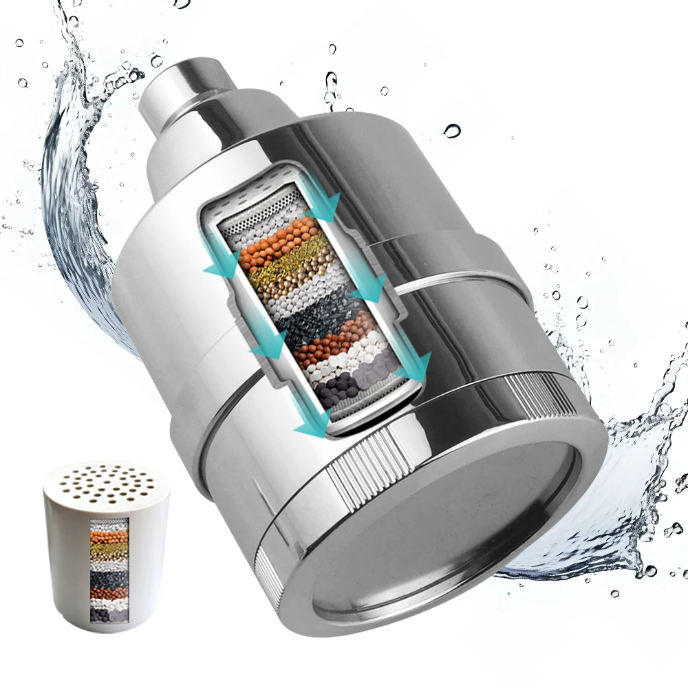 Leelongs 15 Stage Filter Shower Head bathroom Water Softener Shower Head Filter with Replaceable Multi-Stage Filter
