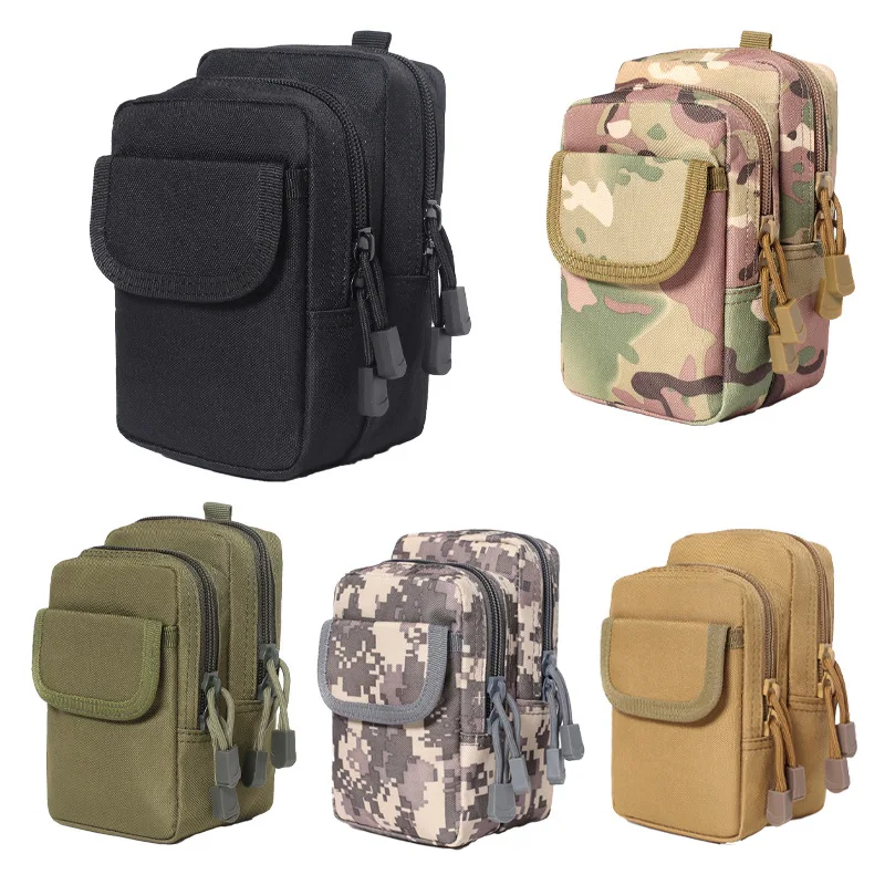 Outdoor Hiking and Camping Molle Pouch Tactical Waist Pack with Phone Key Tool EDC for Casual and Tour Activities