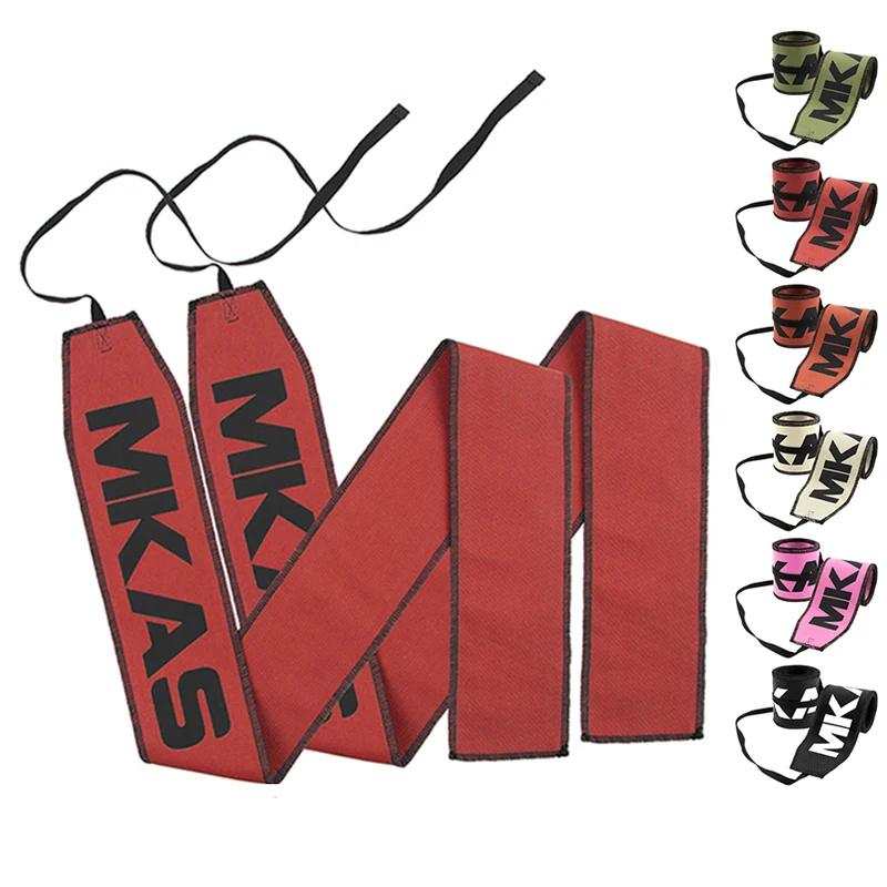 MKAS Adjustable Workout Weightlifting Custom Gym Fitness Cotton Wrist Support Wrap High Quality Gym Wrist Wraps