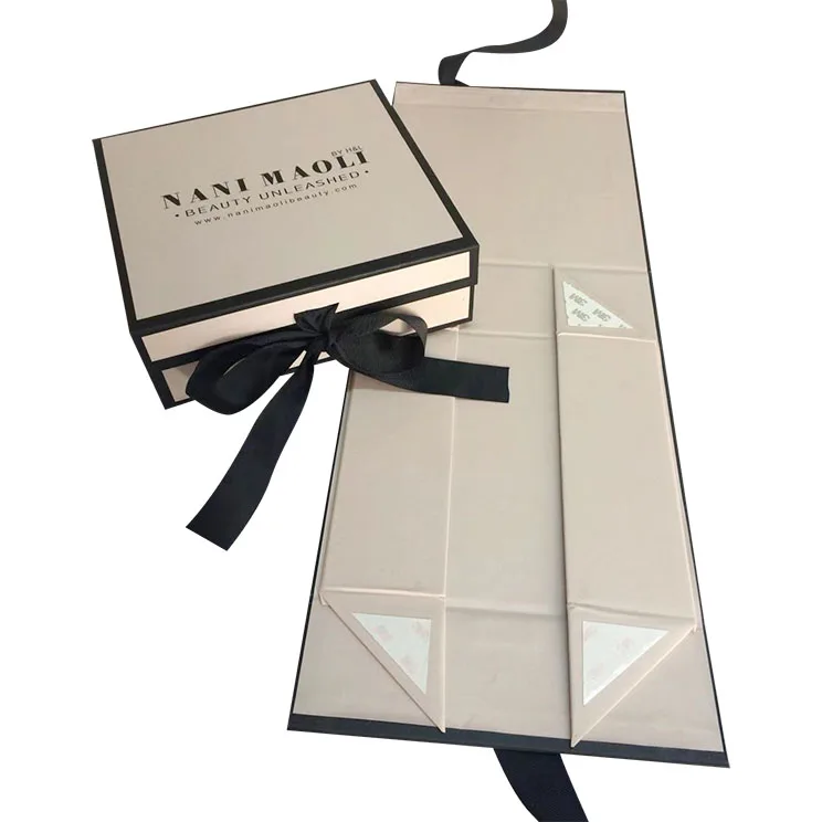 Mass production cosmetic candle jar ribbon magnetic gift box wig extension magnetic packaging box