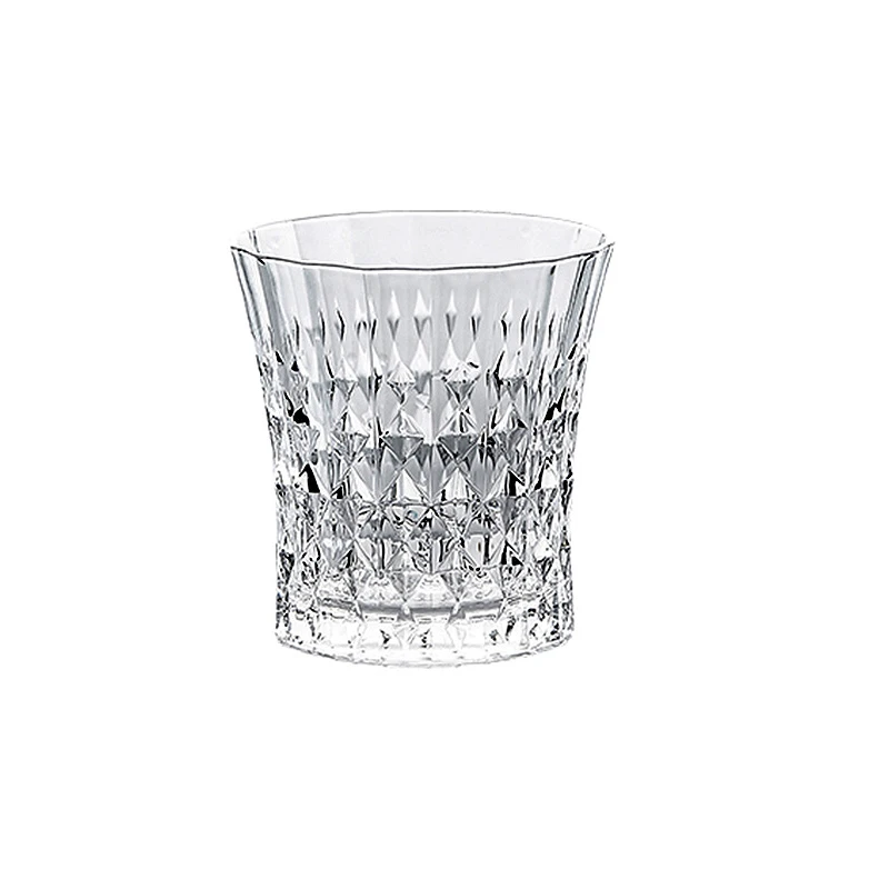Customizable european style embossed transparent drinking water glass crystal vintage goblet wine glasses cup