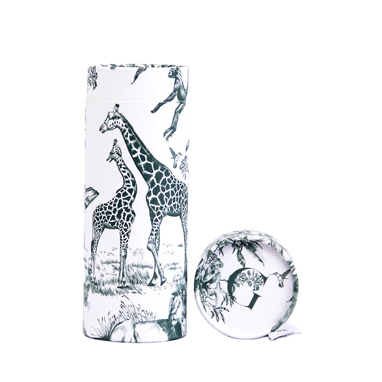 Customized wholesale luxury paper tube gift packaging creative design round shape perfume box with lid cosmetic water box