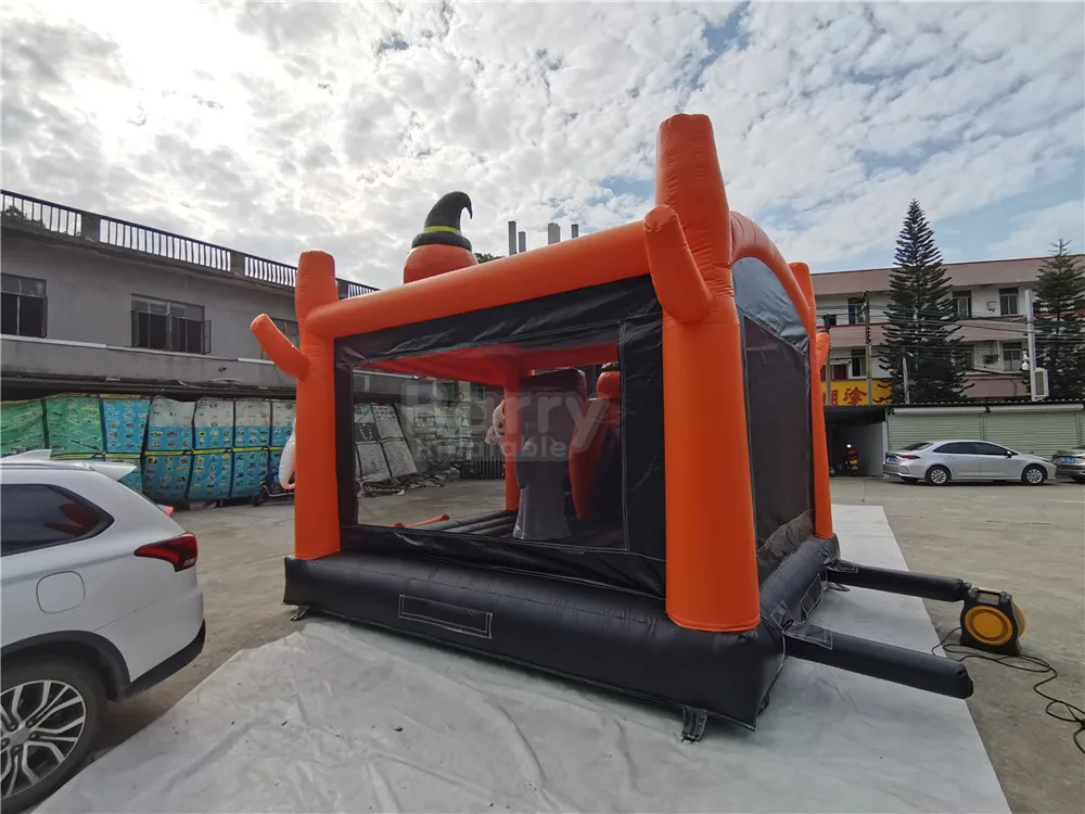 New Halloween Bounce House Hot Design Inflatable Pumpkin Halloween Bounce Castle With Slide Inflatable Combos for Party