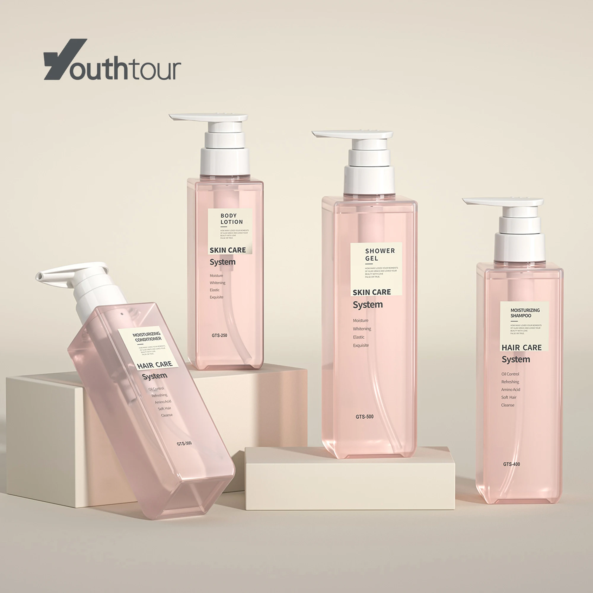 GTS series 150/200/250/300/400/500ml cosmetic lotion mist spray lotion toner serum essence cream plastic cosmetic bottles