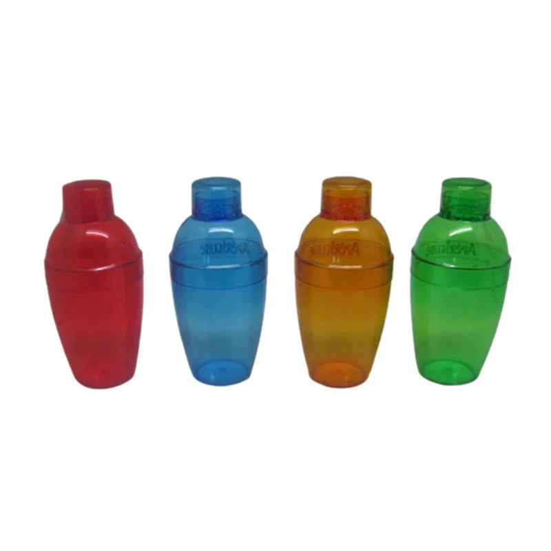 Plastic Size 350ML Customize Cocktail Shaker Plastic Bar Tool Shakers for Cocktail