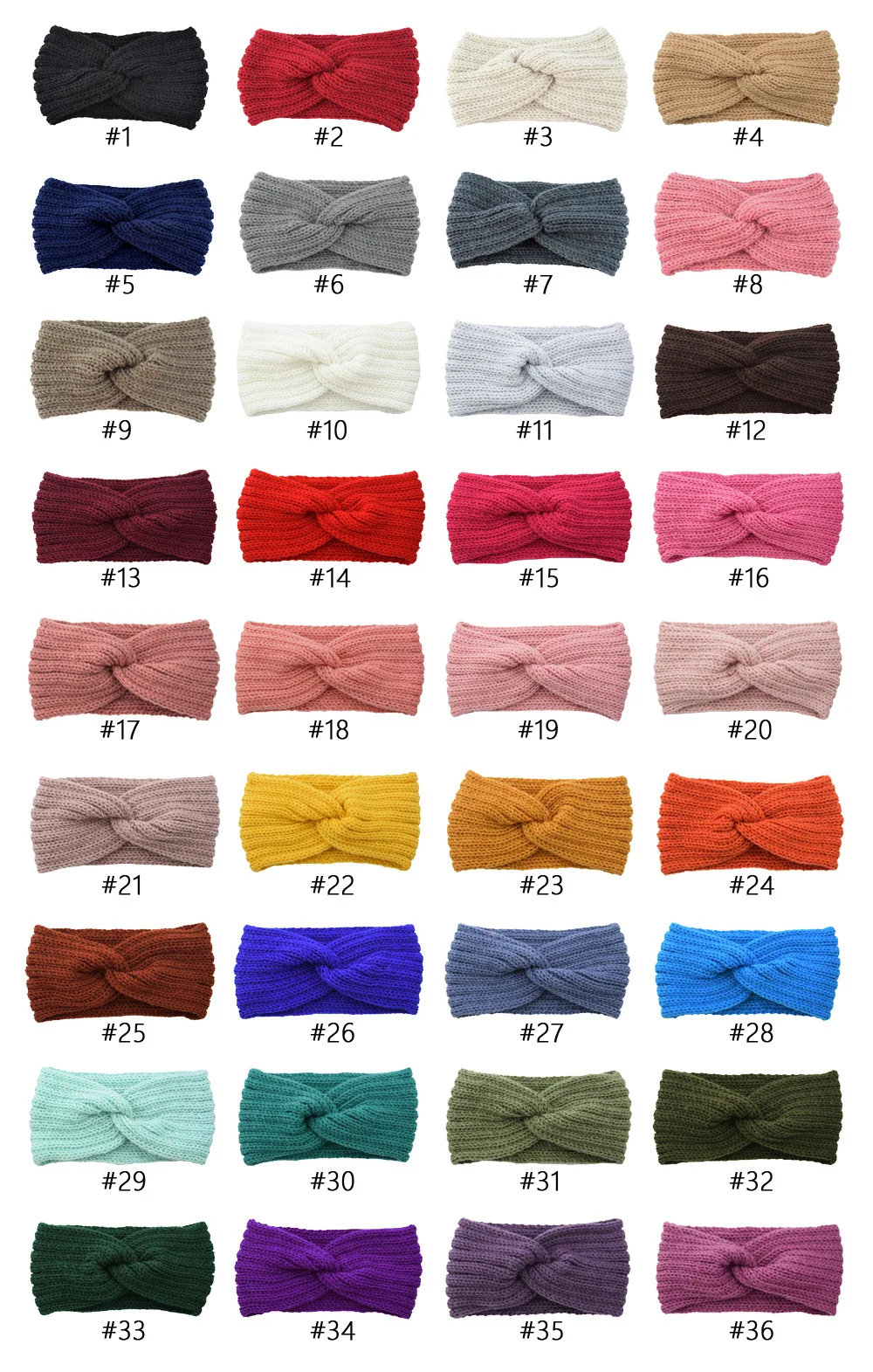 Qianjin Knitted Solid Color Cross Wool Headband Earmuffs Girls Elegant Warm Autumn Winter Hair Accessories Wholesale Headbands