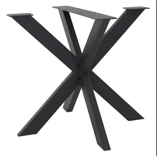 Furniture Legs Black Steel Table Legs X Iron Coffee Dining Customize Table Base Wrought Iron Metal Legs for Table Bench
