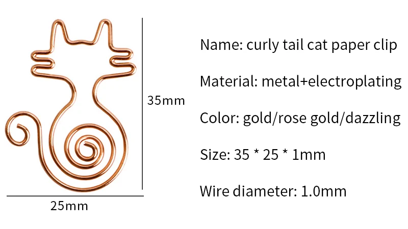 High Quality Cute Colorful Cat Paper Clip Bookmarks