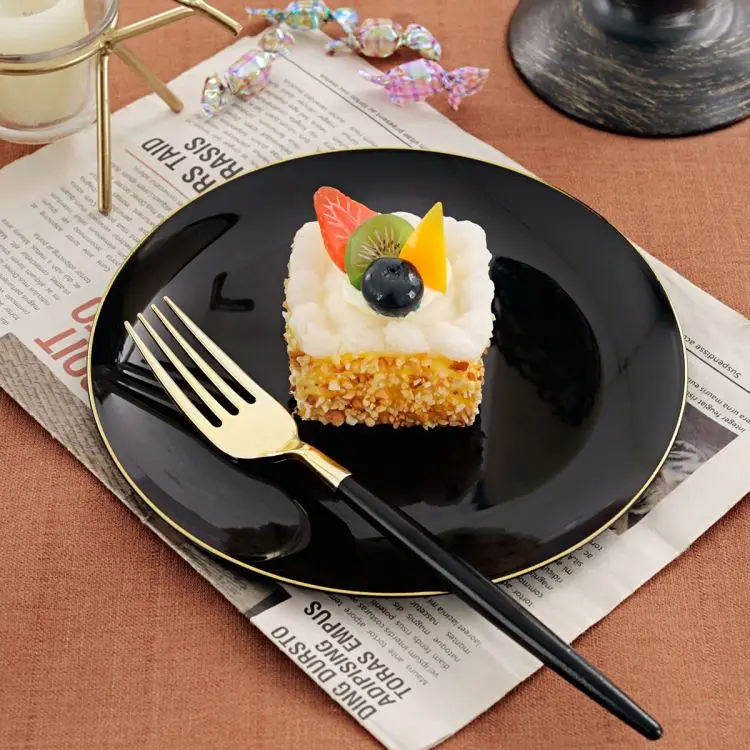 White Personal Plate Sets Rim Gold For, Restaurants Porcelain Dinnerware+set Plastic Luxury Bone China Party Custom Size 150