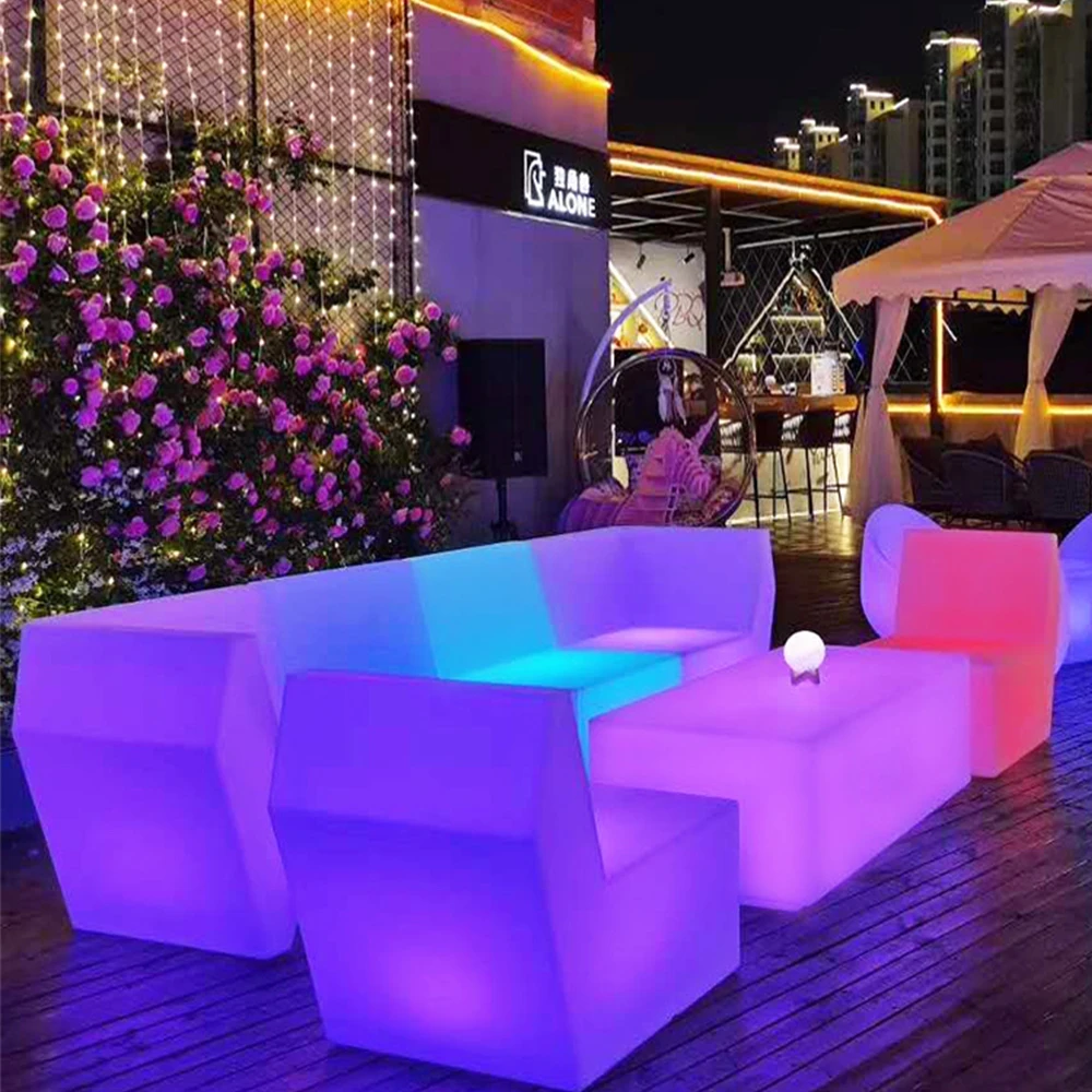 Party table LED sofa lamp Beach cafe Counter stool Mobile bar furniture Luminous sofa