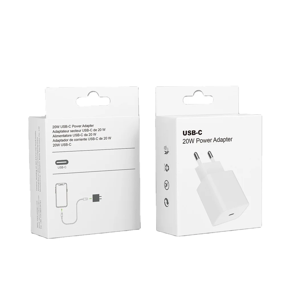 Оригинальное качество 20 Вт USB-C зарядное устройство для I12 Pro Max PD Быстрая зарядка QC3.0 PD3.0 5 В/3A 9 В/2.22A