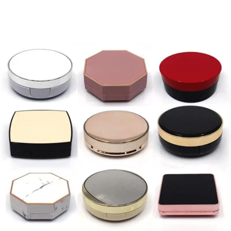 Plastic case for cosmetics white make up container wholesale empty powder compact foundation