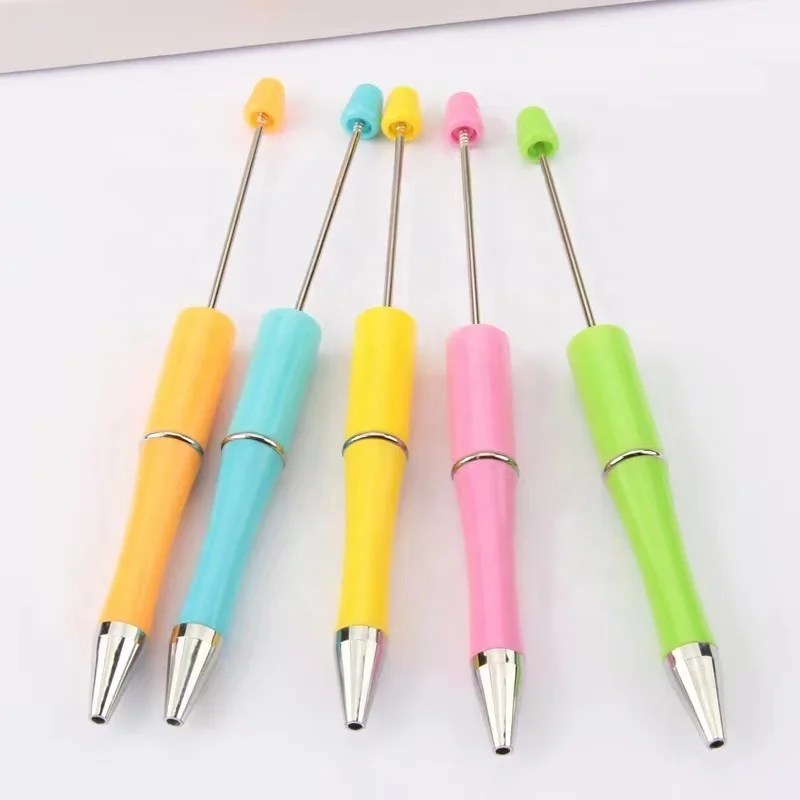 Hot Sales Novelty Cute Personalized Ballpoint Pens Add a Bead Jewelry DIY Pens Decorative Gift Beadable Pens
