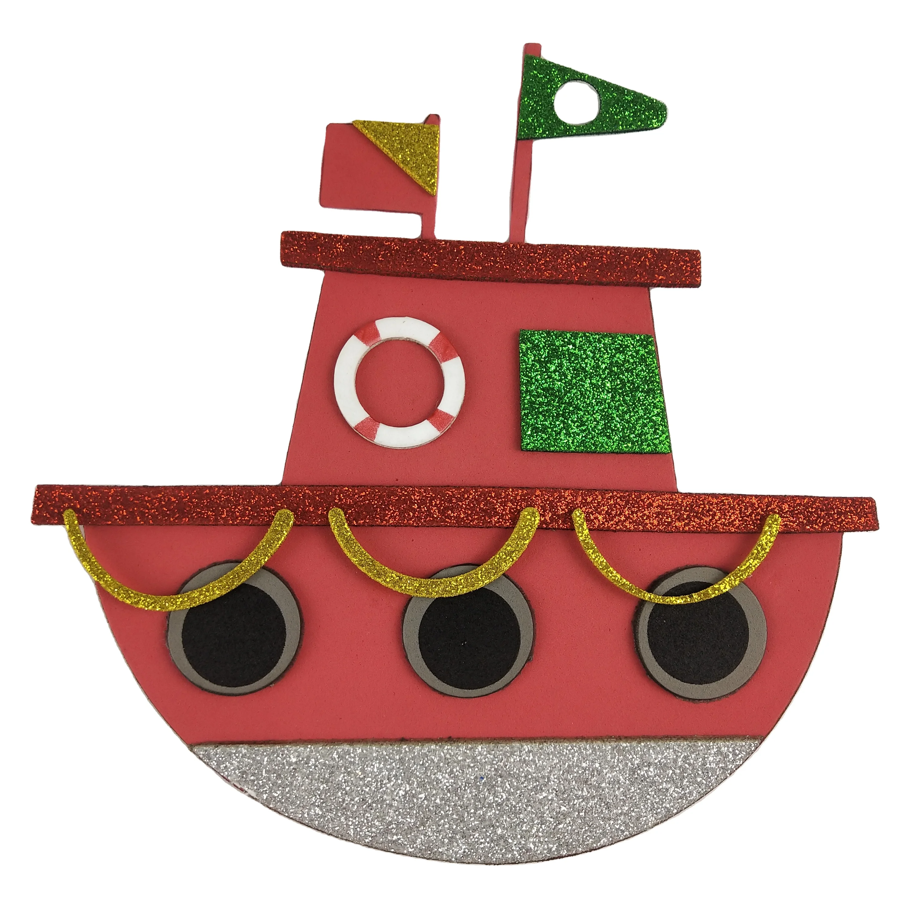 Red boat children EVA foam stickers diy decoration home decor