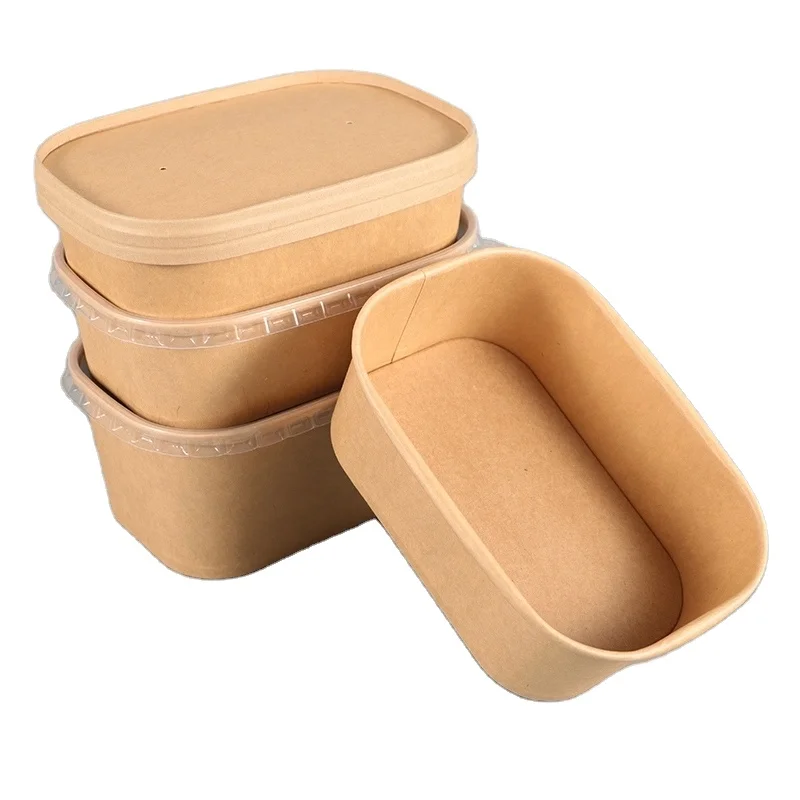 Disposable microwave safe paper food container cardboard kraft bento lunch box