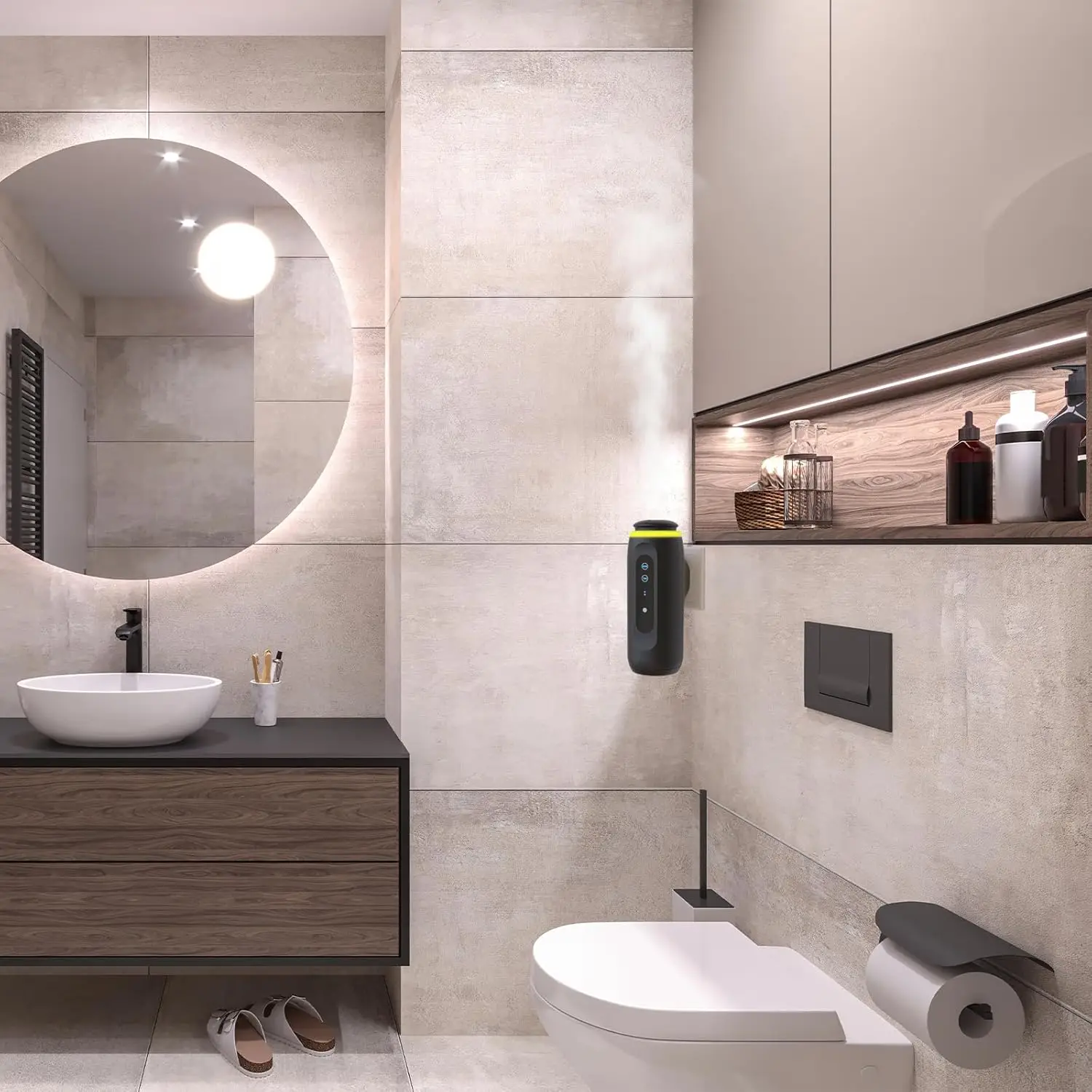 Portable 100ml Smart Aroma Diffuser Bluetooth Connectivity Wall Mounted Plug-In Home Silent Waterless Essential oil Aromatherapy