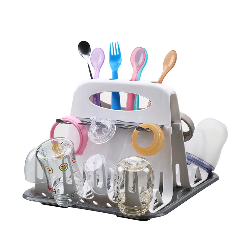 Wholesale European Design Multifunction Baby Bottle Drying Rack Space Saving Baby Bottle Drying Rack With Tray