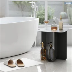 white Square tables metal coffee tables with storage for bedroom side table