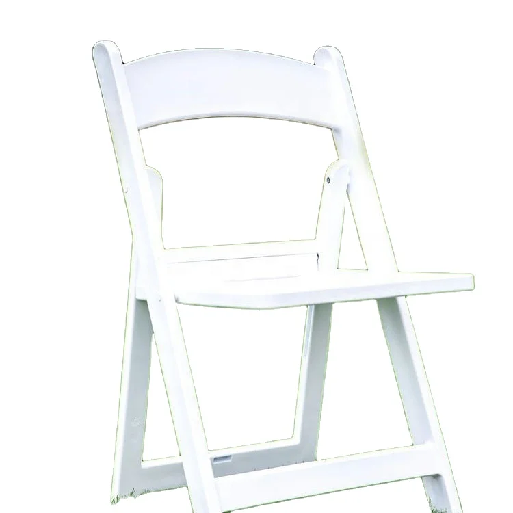 SUNZO White Wedding Resin Folding Chair Event Party Vinyl Padded chair