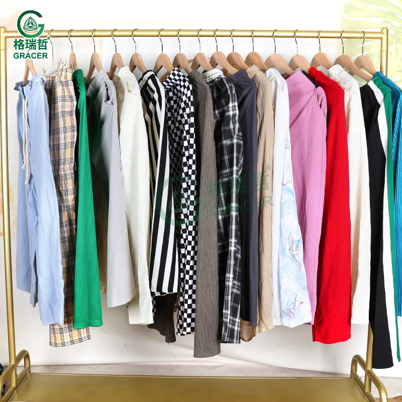 Korea Fashion Casual High Waist Ladies Flared Bell Bottom Trousers Used Women Wide Leg Pants Print Floral Used Clothing