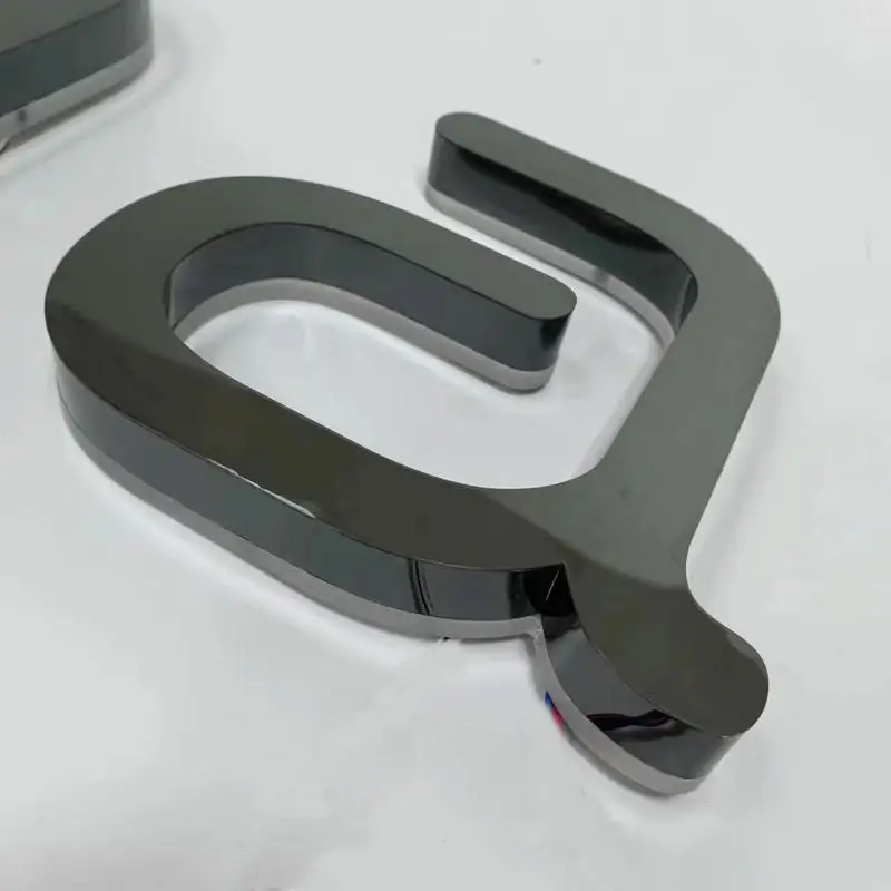 yangyu Outdoor custom gold stainless steel halo lit 3d led outdoor shop wall sign channel letter sign