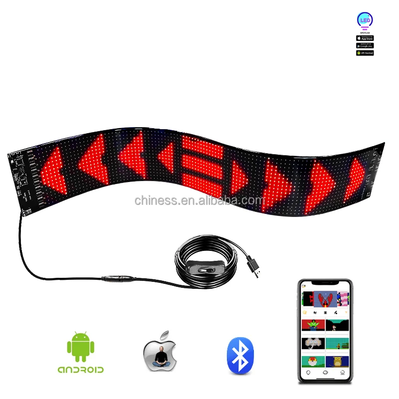 LED Matrix Pixel Panel Smart APP Flexible LED Car Stickers Shop Window Scrolling Advertising Display Sign For Bar Club