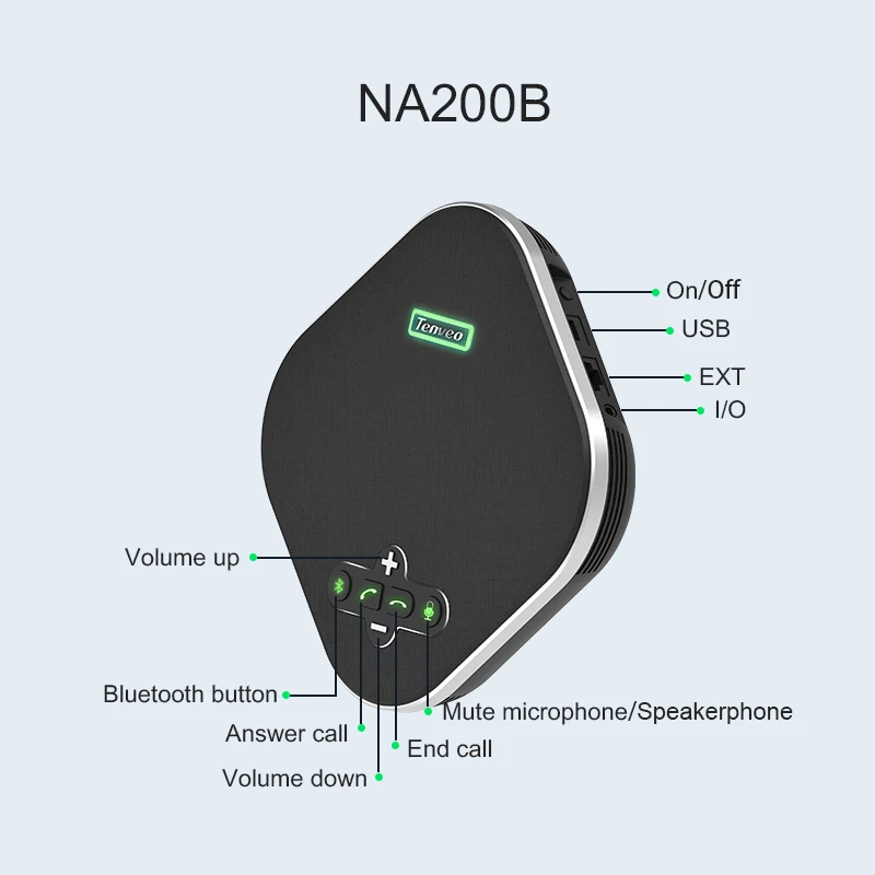 TEVO-NA200B последовательного соединения микрофон конференции USB BT 360 градусов всенаправленный забрать голос